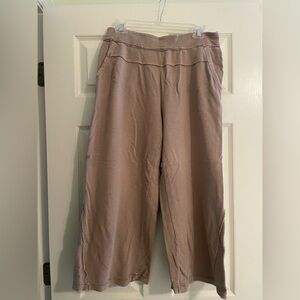 Anthropologie Cropped Light Brown Sweatpants
